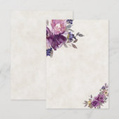 Invitation Budget vierge floral mariage aquarelle violette  (Devant / Derrière)