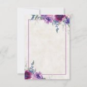 Invitation Budget vierge  floral pournice et mauve  mariage   (Devant)