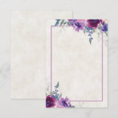 Invitation Budget vierge floral pournice et mauve mariage (Devant / Derrière)