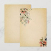 Invitation Budget vierge floral rose sur parchemin de mariage (Devant / Derrière)