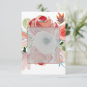 Invitation Budget vierge floral rouge et rose mariage  (Debout devant)