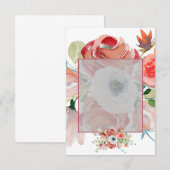 Invitation Budget vierge floral rouge et rose mariage  (Devant / Derrière)