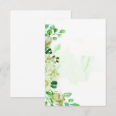 Invitation Budget vierge floral vert mariage (Devant / Derrière)