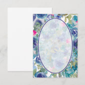 Invitation Budget vierge Fond floral bleu mariage  (Devant / Derrière)