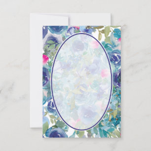 Invitation Budget vierge Fond floral bleu mariage 