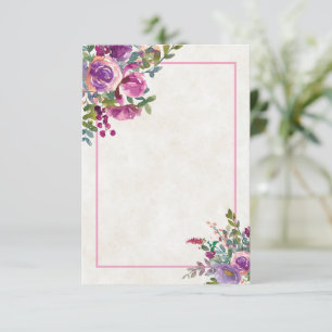 Invitation Budget vierge Mariage aubergine rose et violet  In