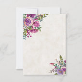 Invitation Budget vierge Mariage Aubergine violet et rose  (Devant)