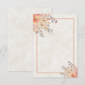 Invitation Budget vierge mariage floral aquarelle abricot En (Devant / Derrière)