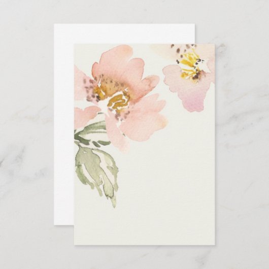 Invitation Budget vierge mariage floral aquarelle rose (Devant / Derrière)