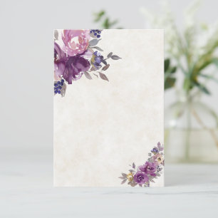 Invitation Budget vierge mariage floral aquarelle violet 