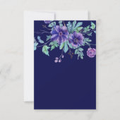 Invitation Budget vierge Mariage floral bleu et violet  (Devant)