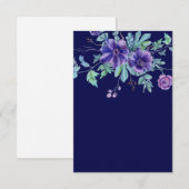 Invitation Budget vierge Mariage floral bleu et violet  (Devant / Derrière)
