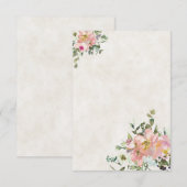 Invitation Budget vierge Mariage floral blush et coquille d'o (Devant / Derrière)