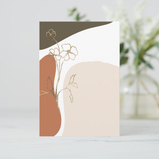 Invitation Budget vierge Mariage floral moderne  (Debout devant)