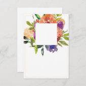 Invitation Budget vierge Mariage floral orange et violet  (Devant / Derrière)