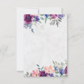 Invitation Budget vierge Mariage floral orange et violet (Devant)