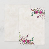 Invitation Budget vierge mariage floral rose décontracté (Devant / Derrière)