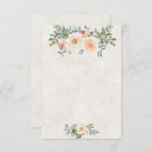 Invitation Budget vierge Mariage floral rose et vert  (Devant / Derrière)