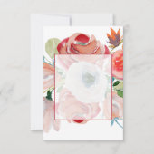 Invitation Budget vierge mariage floral rouge et rose (Devant)