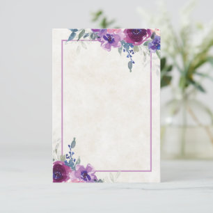 Invitation Budget vierge mariage floral violet et mauve en