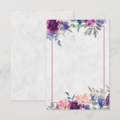 Invitation Budget vierge Mariage floral violet et orange Inv (Devant / Derrière)