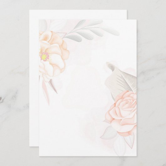 Invitation Budget vierge Mariage rose vierge (Devant / Derrière)