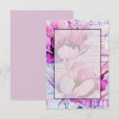 Invitation Budget vierge mariage tulipes violettes  (Devant / Derrière)