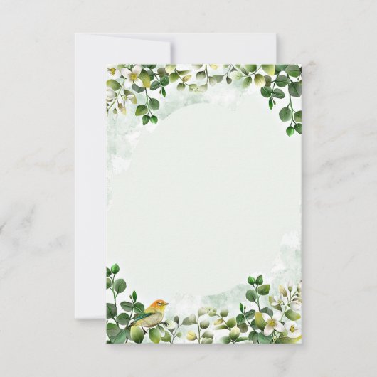 Invitation Budget vierge mariage verdure d'eucalyptus (Devant)
