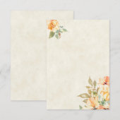 Invitation Budget vierge Orange et floral mariage jaune  (Devant / Derrière)