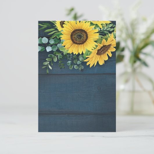 Invitation Budget vierge Pays tournesols mariage (Debout devant)