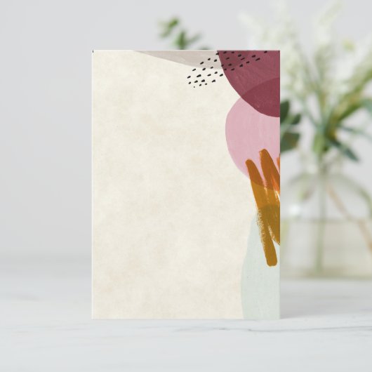 Invitation Budget vierge Peinture de style moderne mariage  (Debout devant)