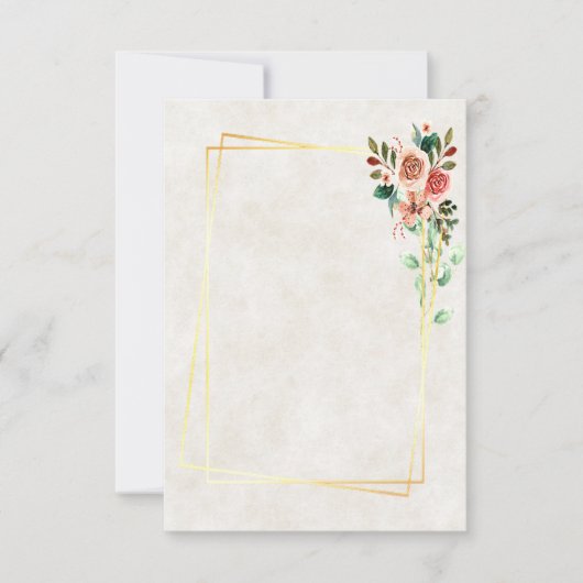 Invitation Budget vierge Rose jolie et or mariage   (Devant)