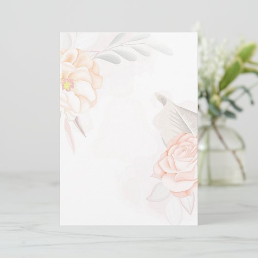 Invitation Budget vierge Roses roses blush (Debout devant)
