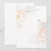 Invitation Budget vierge Roses roses blush (Devant / Derrière)