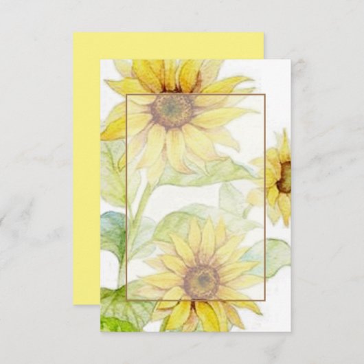 Invitation Budget vierge Sunflowers mariage (Devant / Derrière)