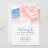 Invitation Budget Watercolor American Flag (Devant)