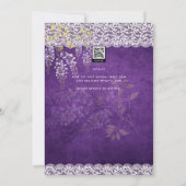 Invitation BUDGET Wisteria Floral Lace FÊTE DES MARIÉES INVIT (Dos)