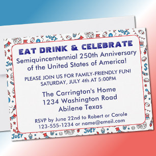 Invitation budgétaire 250e célébration États-Unis-