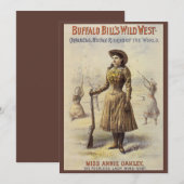 Invitation Buffalo Bill's Wild West Show avec Annie Oakley (Devant / Derrière)