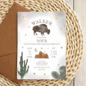 Invitation Buffalo Bison Desert Cactus Anniversaire