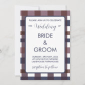 Invitation Buffalo coloré Plaid Pays Lumberjack Mariage (Devant)
