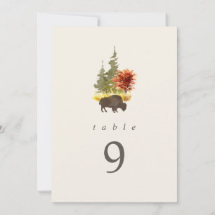 Invitation Buffalo Foliage Automne Mariage Numéro de tableau