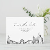 Invitation Buffalo NY Wedding Save the Date Modern (Debout devant)