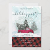 Invitation Buffalo plaid camion rouge scène hiver invi (Devant)