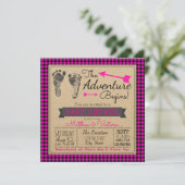 Invitation Buffalo Plaid Girls Boho Baby shower (Debout devant)
