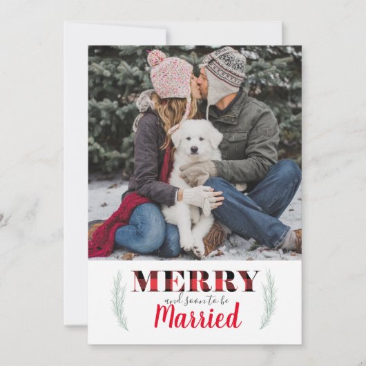 Invitation Buffalo Plaid Joyeux Noël Photo Enregistrer la dat (Devant)