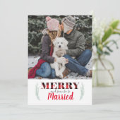 Invitation Buffalo Plaid Joyeux Noël Photo Enregistrer la dat (Debout devant)