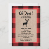 Invitation Buffalo Plaid Lumberjack Oh Deer Baby Boy (Devant)
