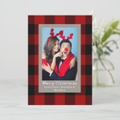 Invitation Buffalo Plaid Motif Modèle photo personnalisé (Debout devant)