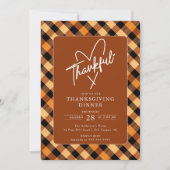 Invitation Buffalo Plaid Thanksgiving Dîner (Devant)